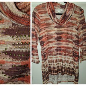 Large Cowel Neck 3/4 sleeve Shirt